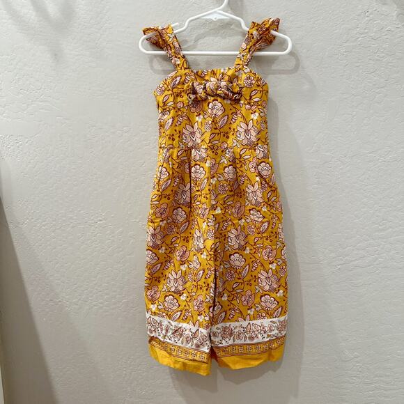 Janie and Jack Golden Floral Paisley Summer Romper - Picture 1 of 10